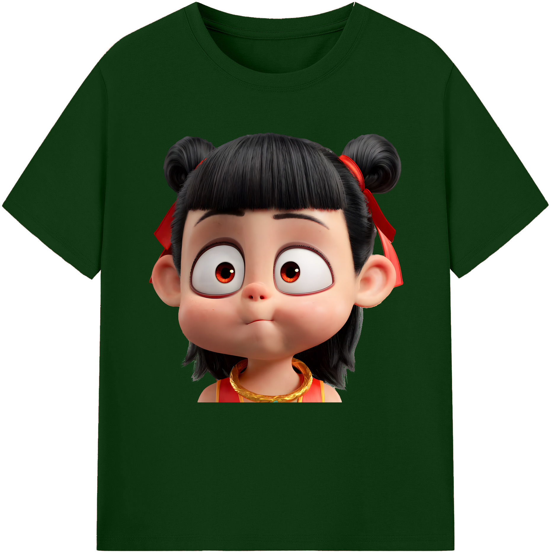 （画像用） Ne Zha 2 ナタ 魔童の大暴れ 綿100％半袖Tシャツ（フロントプリント）